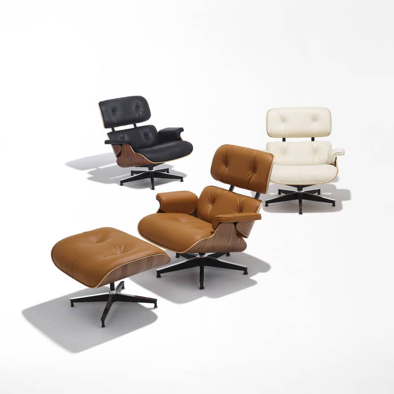 Conjunto de poltronas modernas em couro