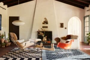 Escritório moderno e aconchegante com decoração elegante.